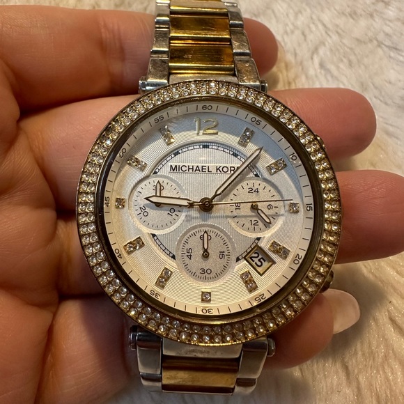 Michael Kors Silver and Gold Plated Watch - Picture 2 of 5